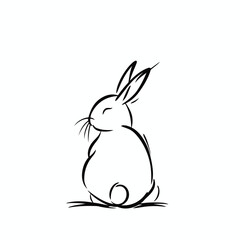 Vector silhouette rabbit symbol logo