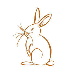 Vector silhouette rabbit symbol logo