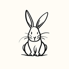 Vector silhouette rabbit symbol logo