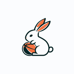 Vector silhouette rabbit symbol logo