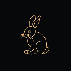 Vector silhouette rabbit symbol logo