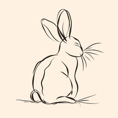 Vector silhouette rabbit symbol logo