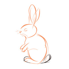 Vector silhouette rabbit symbol logo