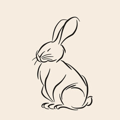 Vector silhouette rabbit symbol logo