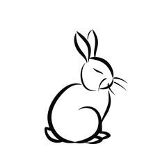 Vector silhouette rabbit symbol logo