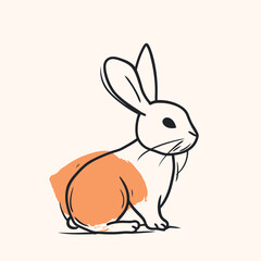 Vector silhouette rabbit symbol logo