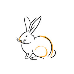 Vector silhouette rabbit symbol logo