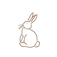 Vector silhouette rabbit symbol logo