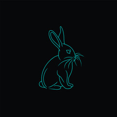 Vector silhouette rabbit symbol logo