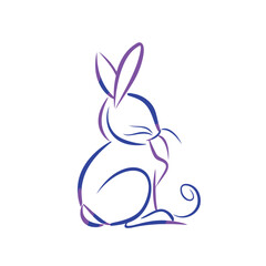 Vector silhouette rabbit symbol logo