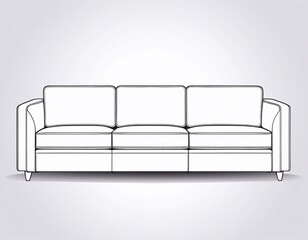 White sofa isolated on white background