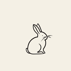 Obraz premium Vector silhouette rabbit symbol logo
