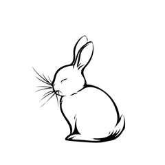 Obraz premium Vector silhouette rabbit symbol logo