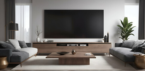 Fototapeta na wymiar modern living room with tv