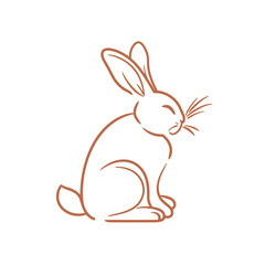 Vector silhouette rabbit symbol logo
