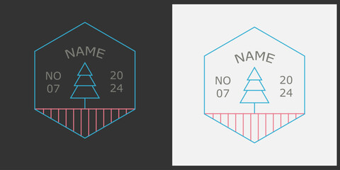 Obraz premium Nature's Strokes: Dynamic Tree Line Art Logo Design.