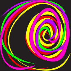 colorful abstract spiral with loose ribbon lines