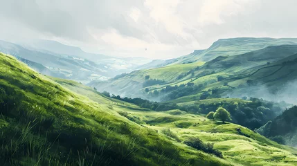 Poster illustration with the drawing of a Rolling Hills © diboy