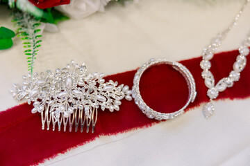 rings on a red velvet