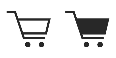 Shopping cart black icon vector design
