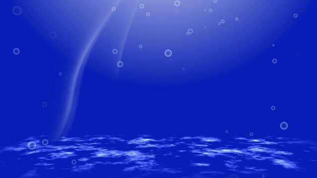 blue water and buble pop up effect background 4k video 