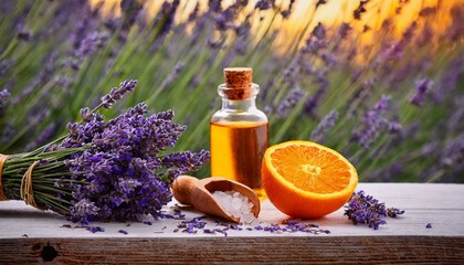 Obraz na płótnie Canvas aroma oil with lavendar collection1