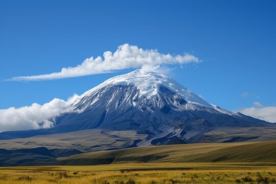 Exploring the Majestic Chimborazo: Ecuador's Iconic Volcano and Mountain. Generative AI