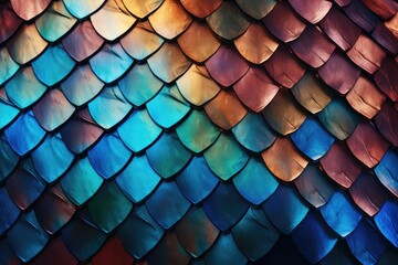 Iridescent Fish Scales Pattern with a Mesmerizing Spectrum of Reflective Colors
