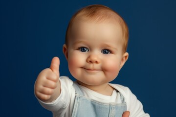 Baby showing thumbs up