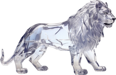 lion,crystal shape of lion,lion made of crystal 