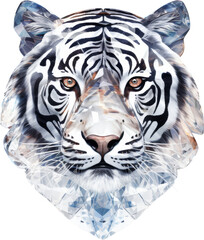 tiger,crystal shape of tiger,tiger made of crystal 