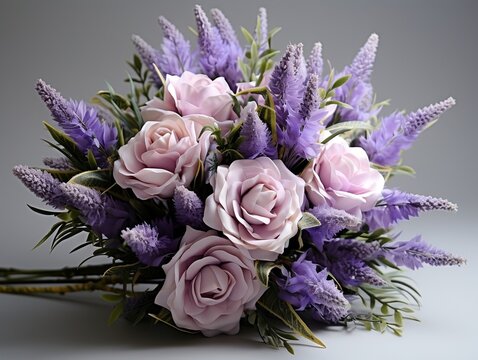 Lavender bouquet on a white background