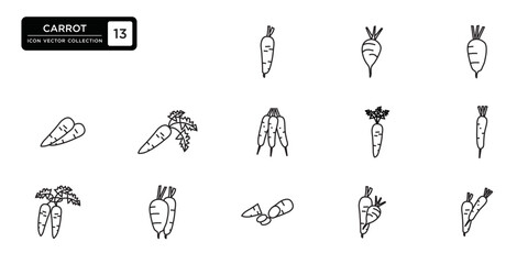 Carrot icon collection, vector icon templates editable and resizable.