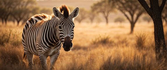A zebra in the wild grasslands of South Africa, showcasing the beauty and grace of African wildlife in its natural habitat, a living symbol of the national treasures.