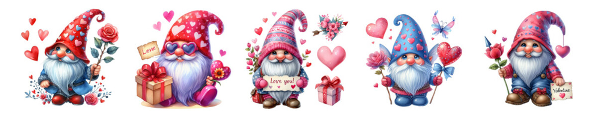 Fototapeta premium Watercolor Gnome on a white background