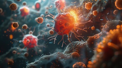 Guardians of Health: Exploring the Journey of White Blood Cells in Defense Against Disease - obrazy, fototapety, plakaty