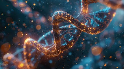 Exploring DNA's Depths: Visualizing Molecular Models for Genetic Health Insights - obrazy, fototapety, plakaty
