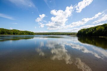 Views of a small lake in Ontario from a hiking trail.