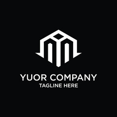Fototapeta premium creative letter logo with a hexagon concept, for construction or real estate companies. with a modern and clean concept