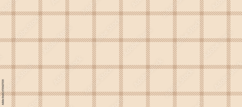 Poster seamless beige windowpane pattern. checkered plaid repeating background. tattersall tartan texture p