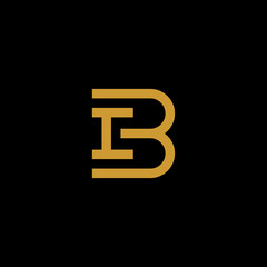 b i logo design graphic template