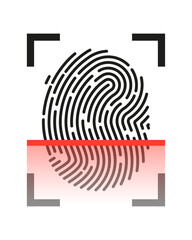 Fingerprint scan finger touch scan sign vector design