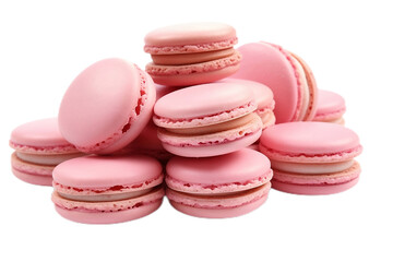 Fototapeta na wymiar macroons pink isolated on white background or transparent png background
