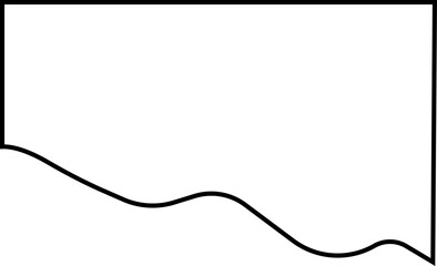 Border shape in outline style editable stock for website design. Vector banner header and separator. Background section and frame template. Abstract curve top headline icon on transparent background.