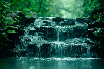 Natural forest waterfall