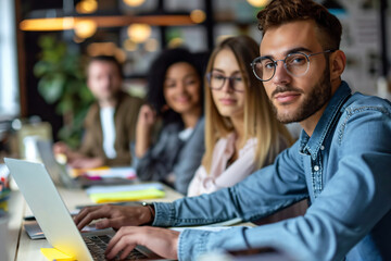 Obraz premium closeup Business people working in office