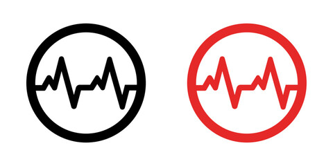 Wave signal heartbeat cardiology medical pressure round sign icon vector design