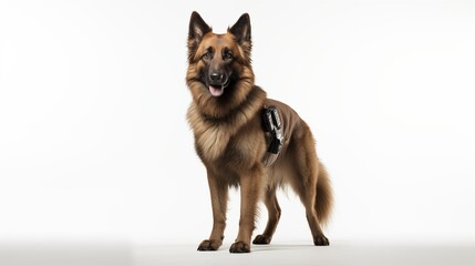 dog, Belgian Tervuren in police uniform