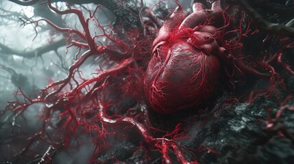 Heart's Enchantment: Exploring the Cardiovascular System in a Mystical Forest Setting