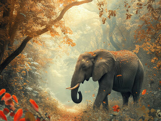 Fototapeta premium elephant in the forest